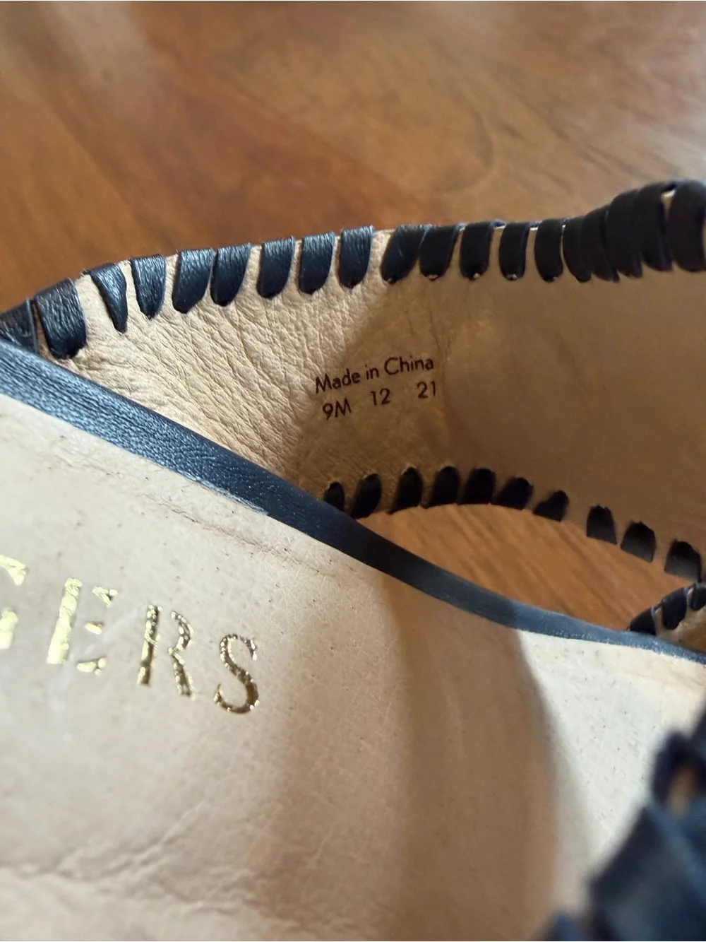 Jack Rogers Navy Slide Wedge Heel with Detail
